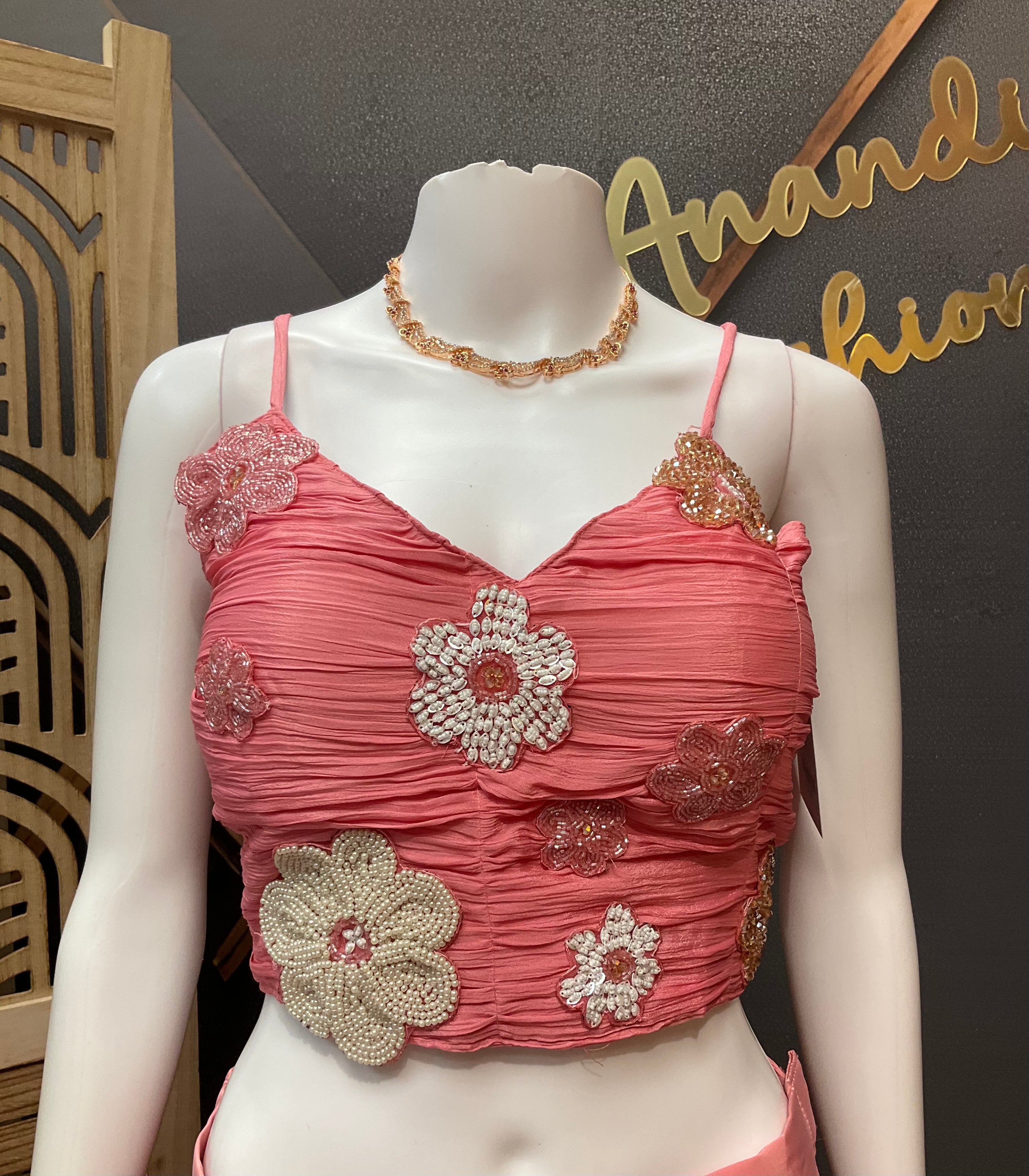 Pink Ready to wear Saree