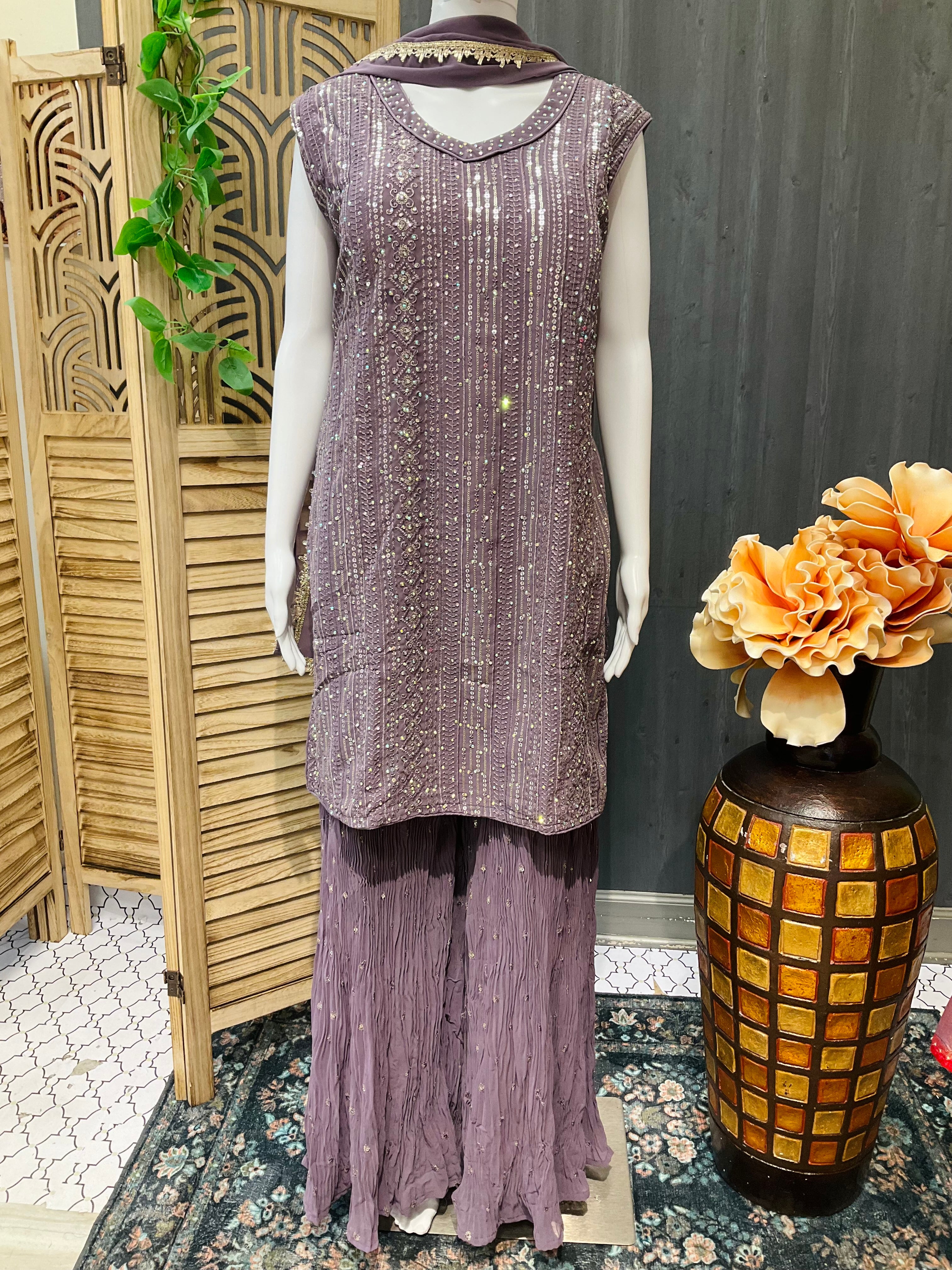 Light purple sharara suit/set