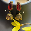 Copper Jhumkas/Earrings with Colored Stones