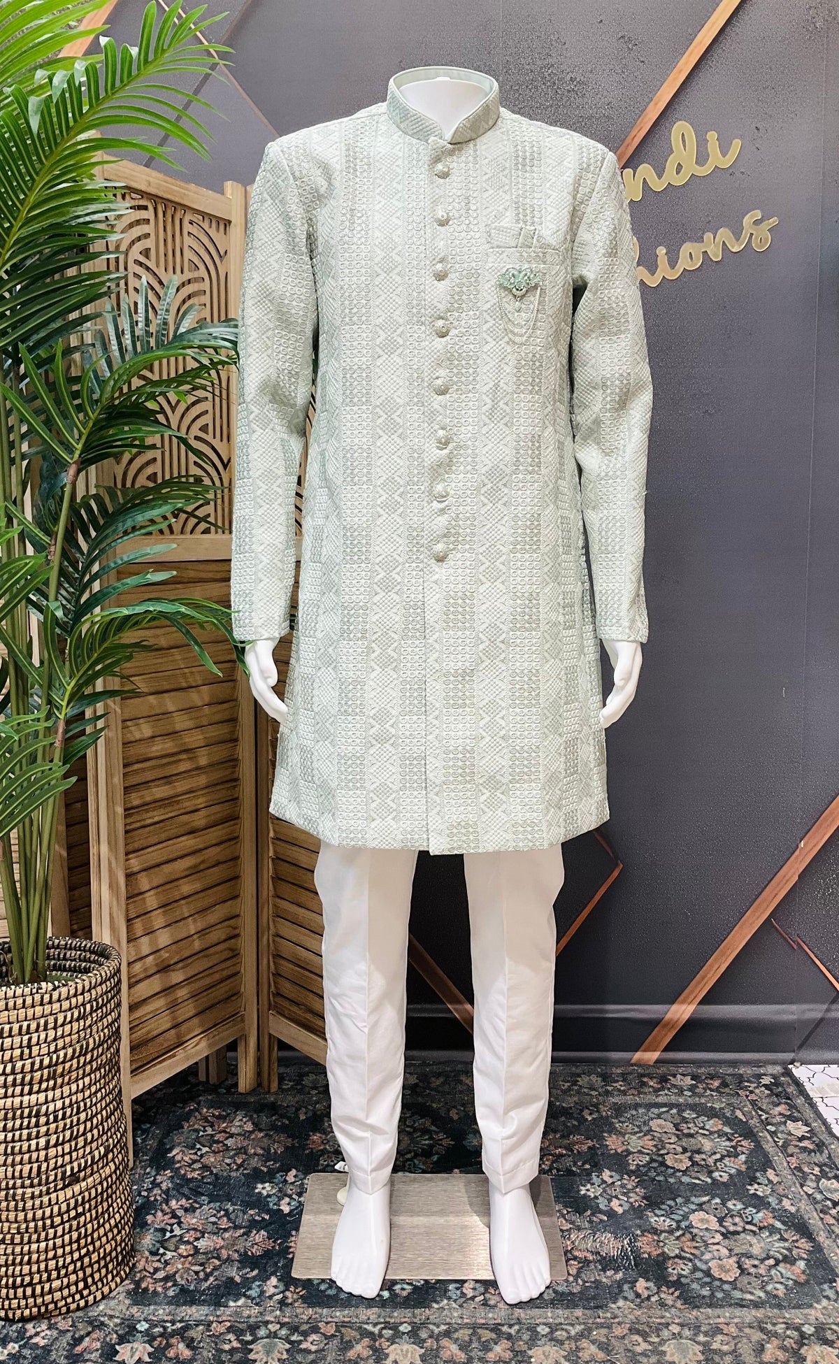Light Grey - Mens wear Sherwani Set