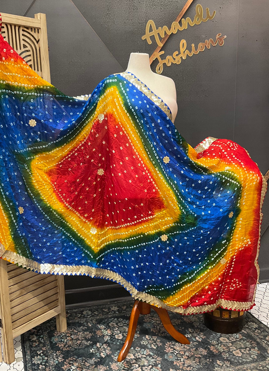 Multicolor Bandhini dupatta