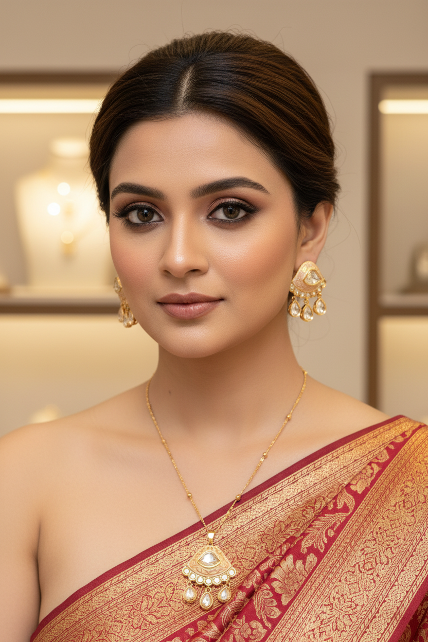 Chain With Kundan Pendant set