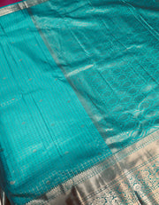 Rama Blue Semi Silk Kanjeevaram Saree