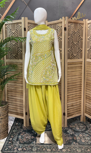 Teenage Girls - Green Patiyala Suit/ Kurti set