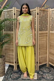 Teenage Girls Green Patiala Suit