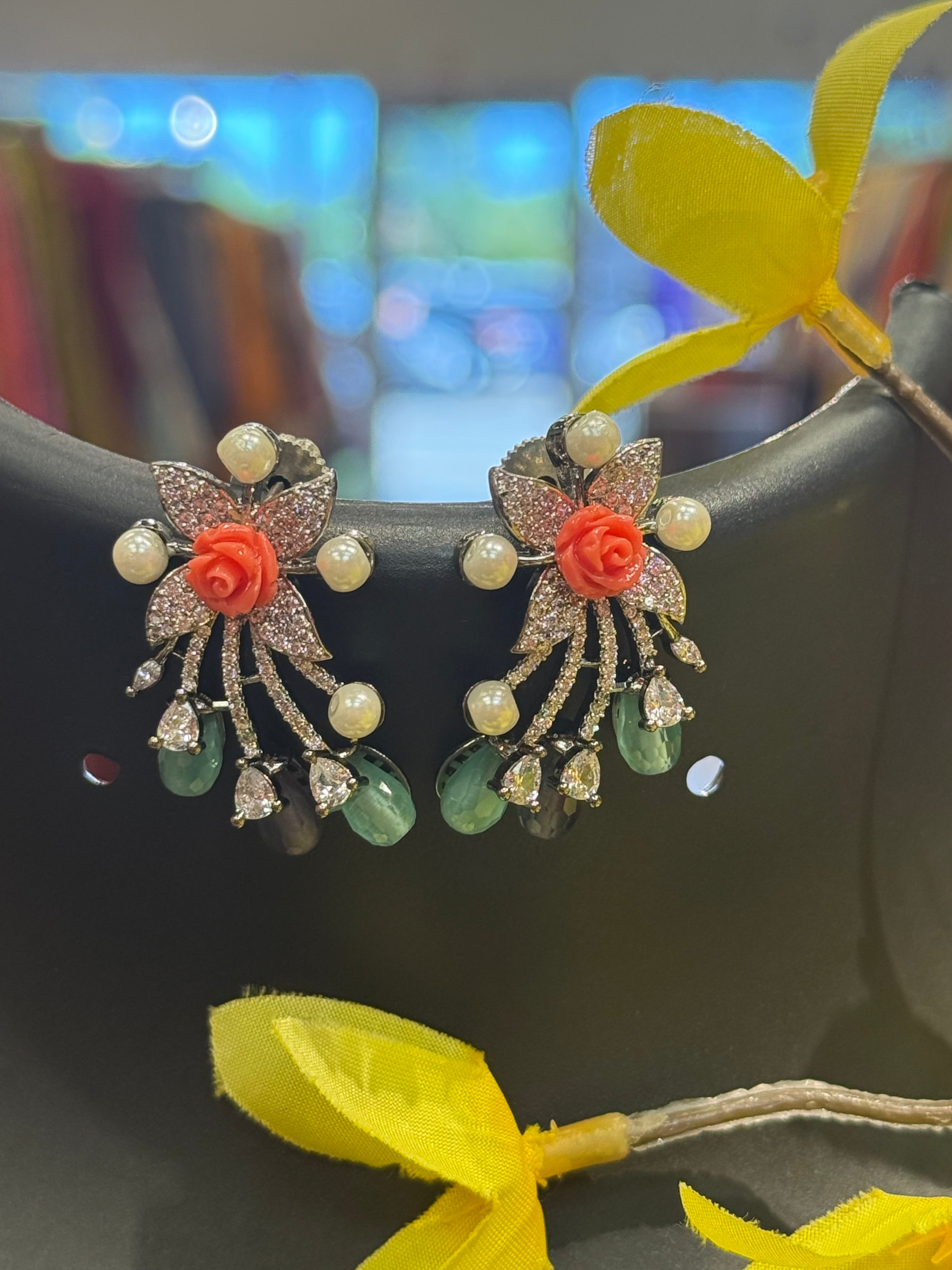CZ Fancy Earrings-Party Wear Earrings