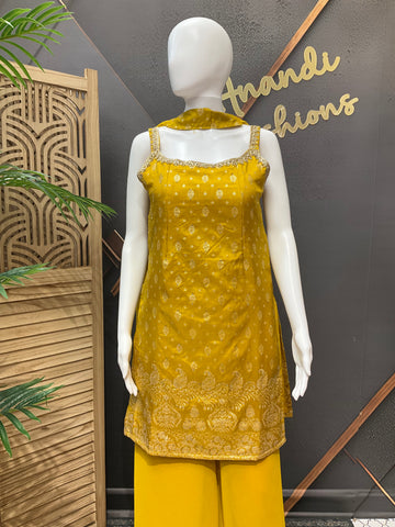 Yellow - Party Wear Palazzo Sets