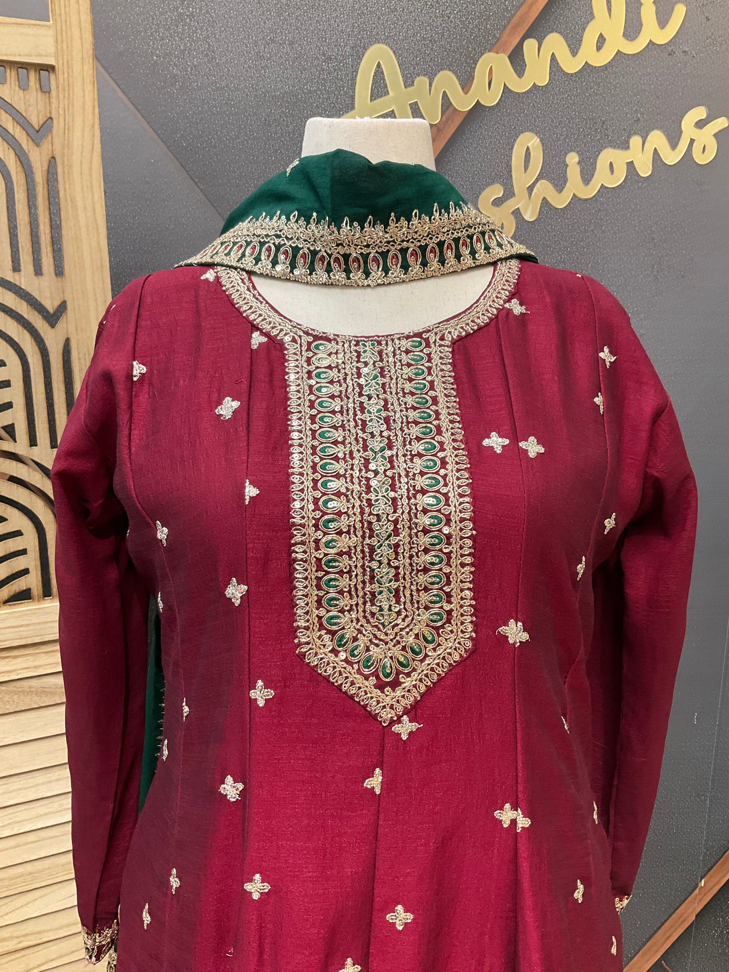 Size 46- Plus Size - Anarkali Kurti set