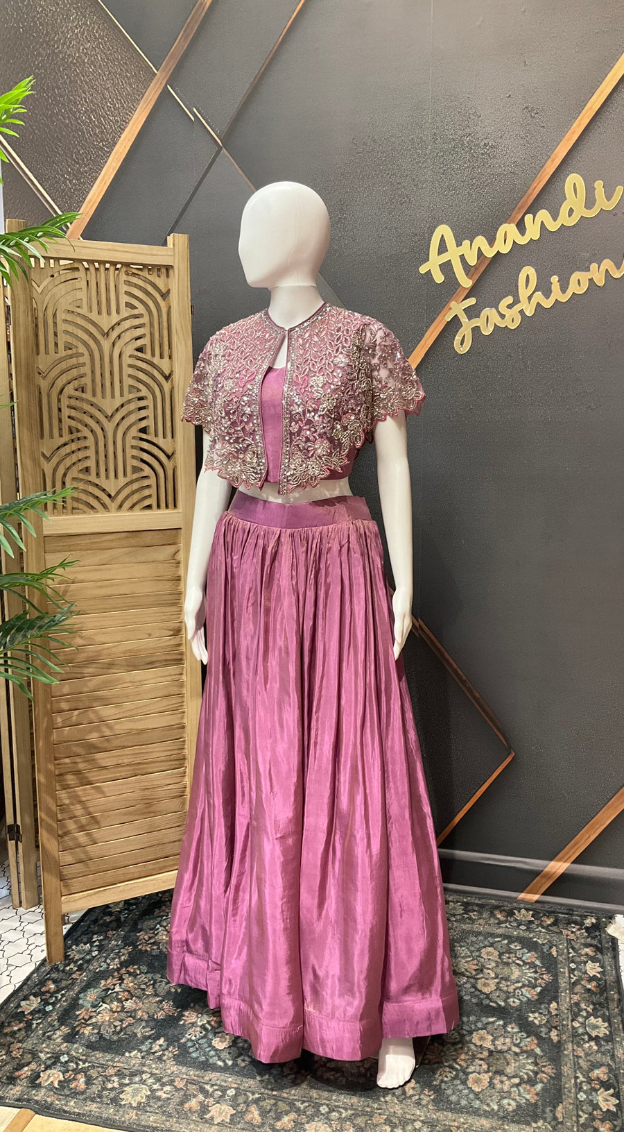 Designer Tissue Lehenga set with Cape