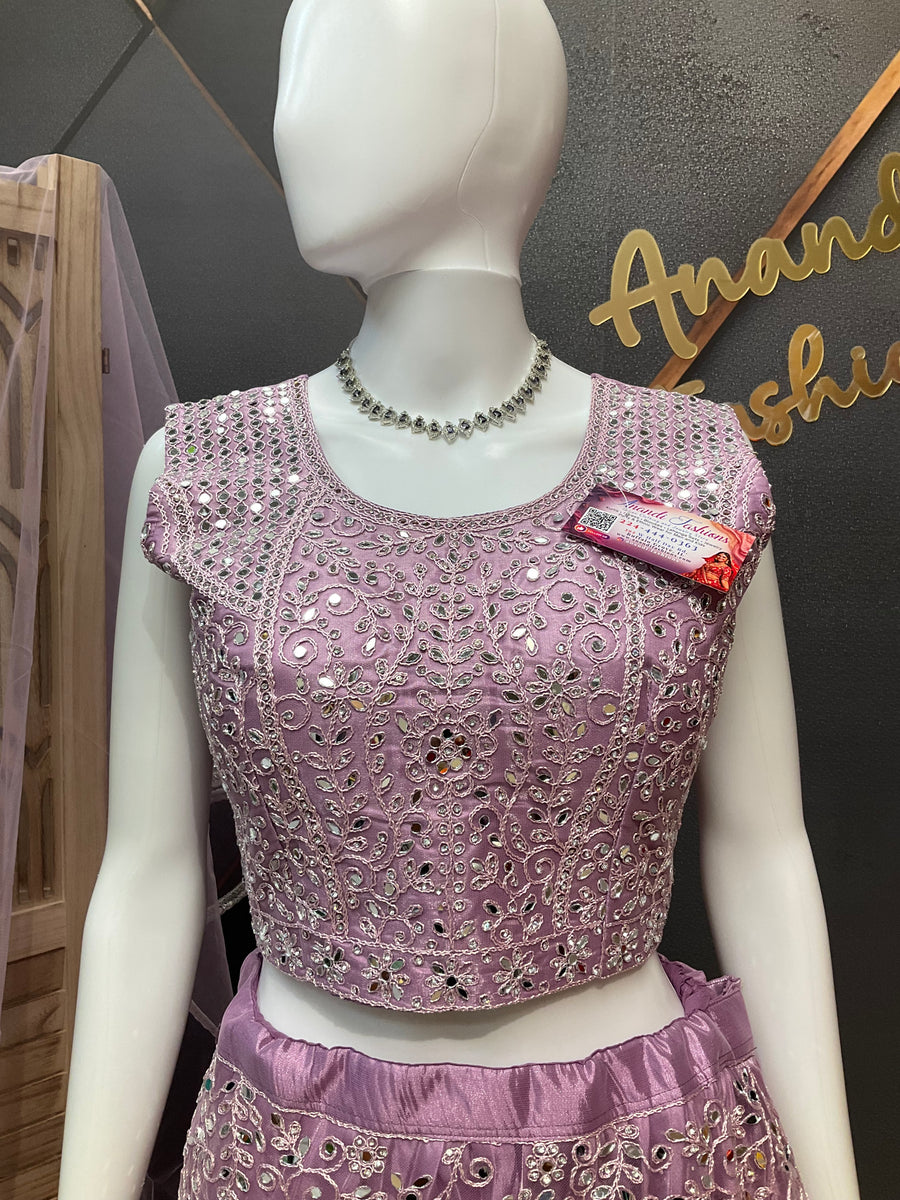 Heavy Work Lavender Lehenga set