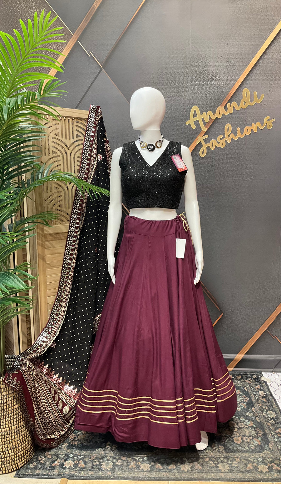 Black & White Combo Mix & Match Lehenga / chaniya choli set