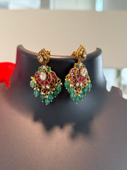 Heavy Jadau Kundan Necklace Set with Pendant