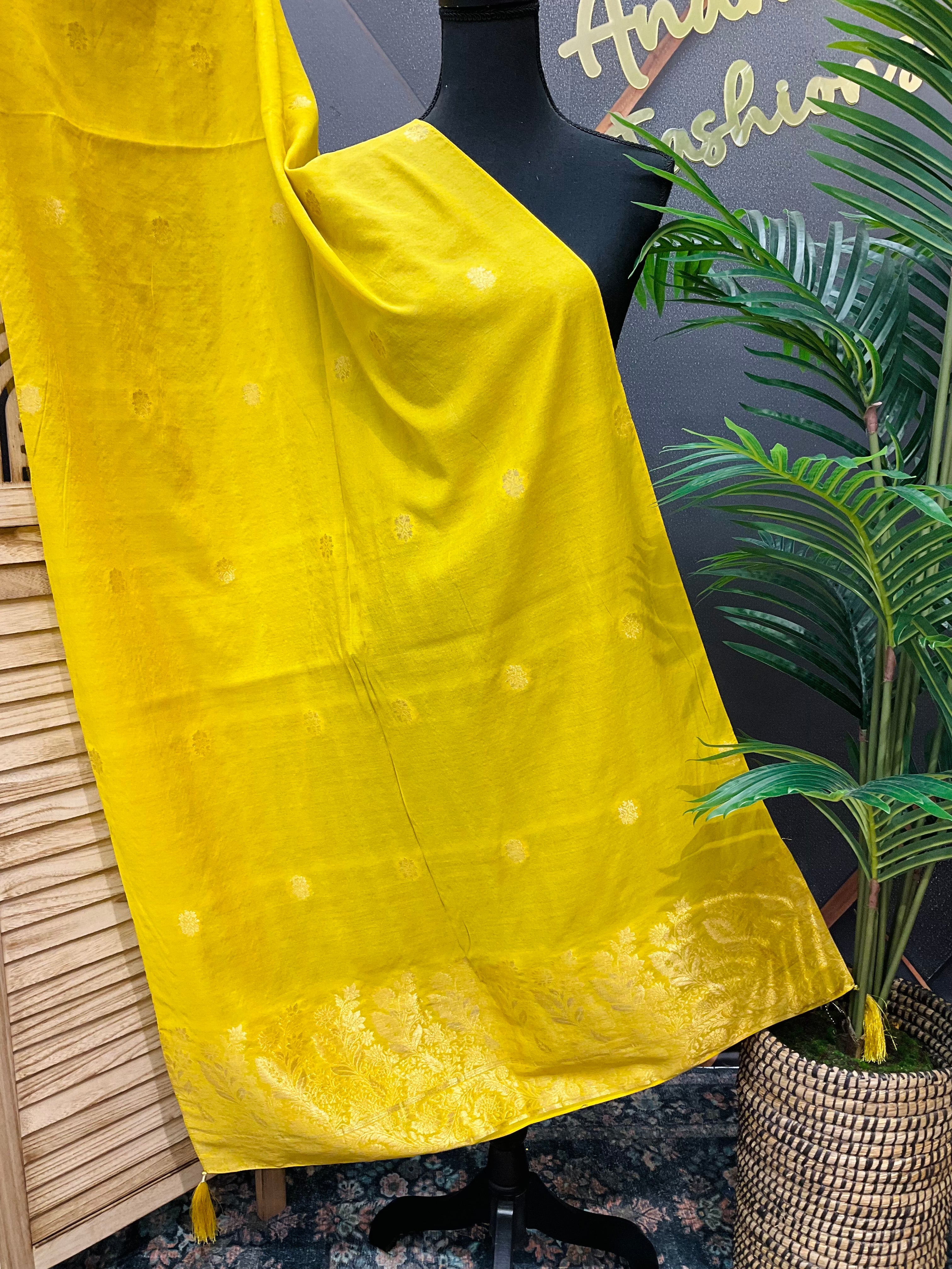 Yellow Benaras Dupatta