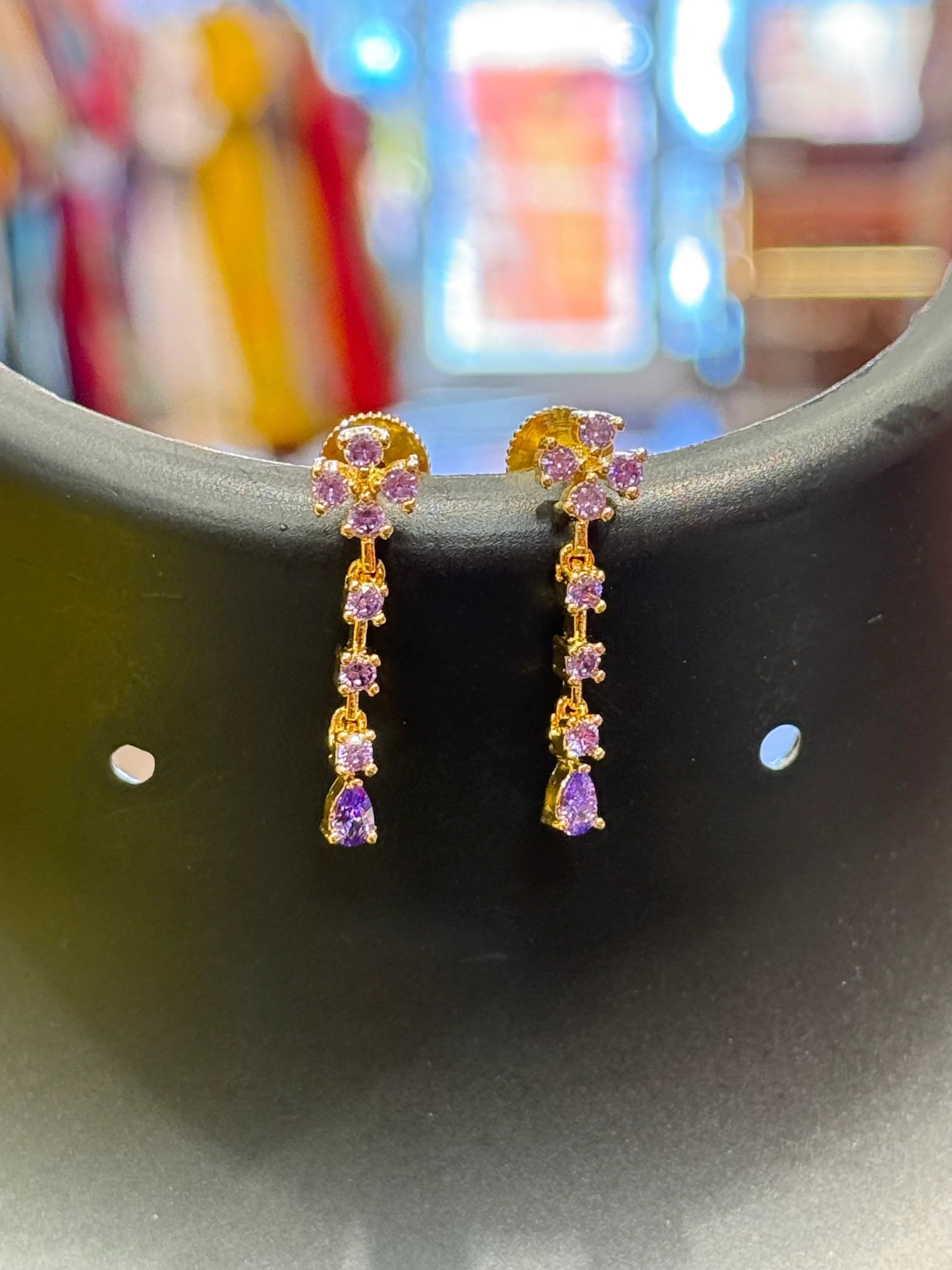 Cute Purple CZ Necklace Set - Cubic Zirconia Jewelry