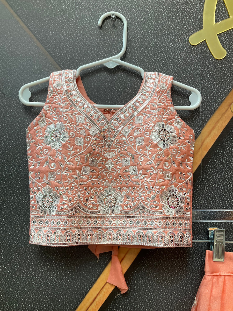 Toddler Peach lehanga set