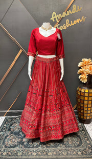 Red Gajji Silk Garba Chaniya Choli set