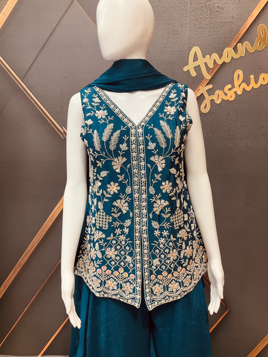 Blue Party Wear Palazzo set