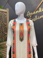 Size 36- Half white Chikankari kurti
