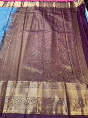 Blue Semi Silk Kanjeevaram Saree