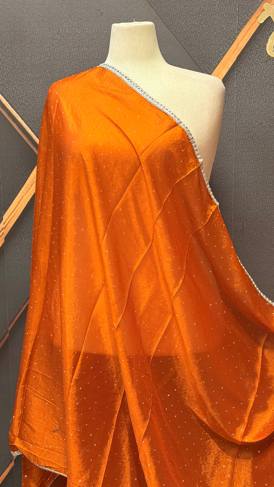 Satin Silk Dupattas with Silver Border