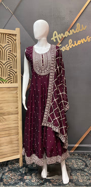 Party Wear Long Dress with Dupatta