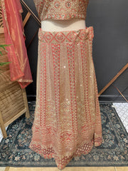 Plus size Pastel Orange lehanga sets