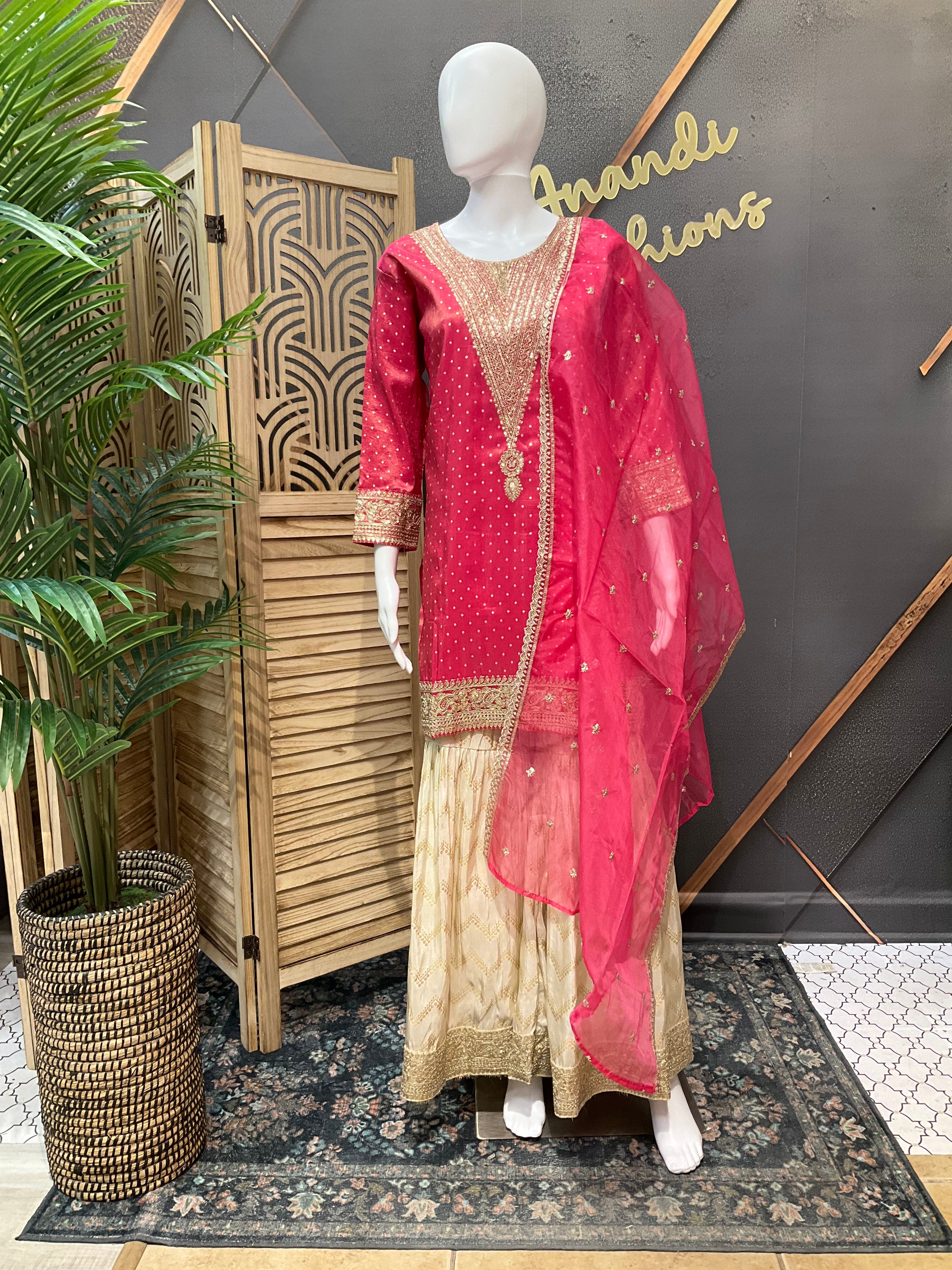 Size 42 - Shimmery Tissue Sharara sets