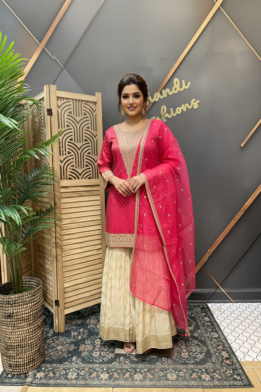 Size 42 - Shimmery Tissue Sharara sets