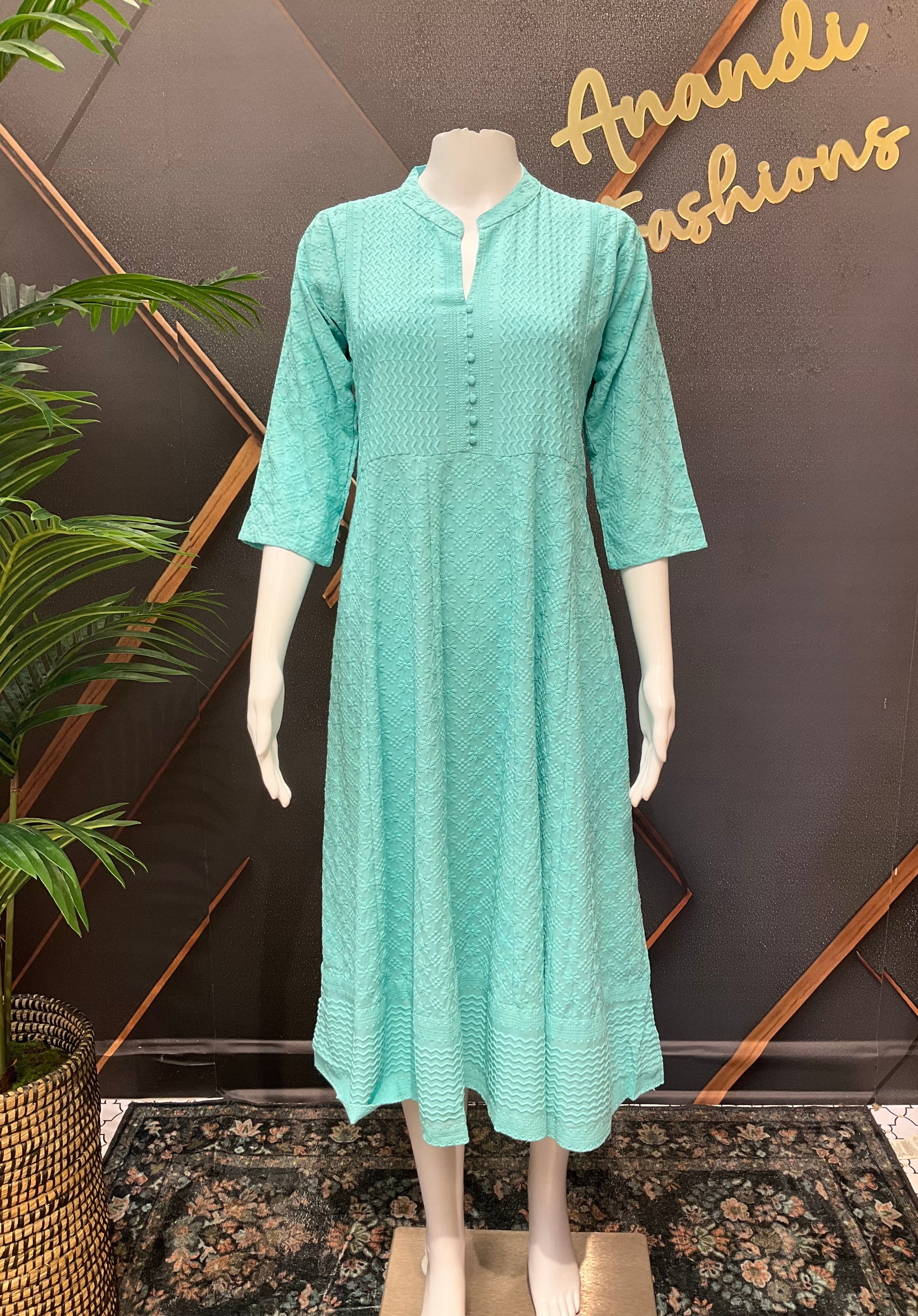 Chikankari Frock Style Kurti