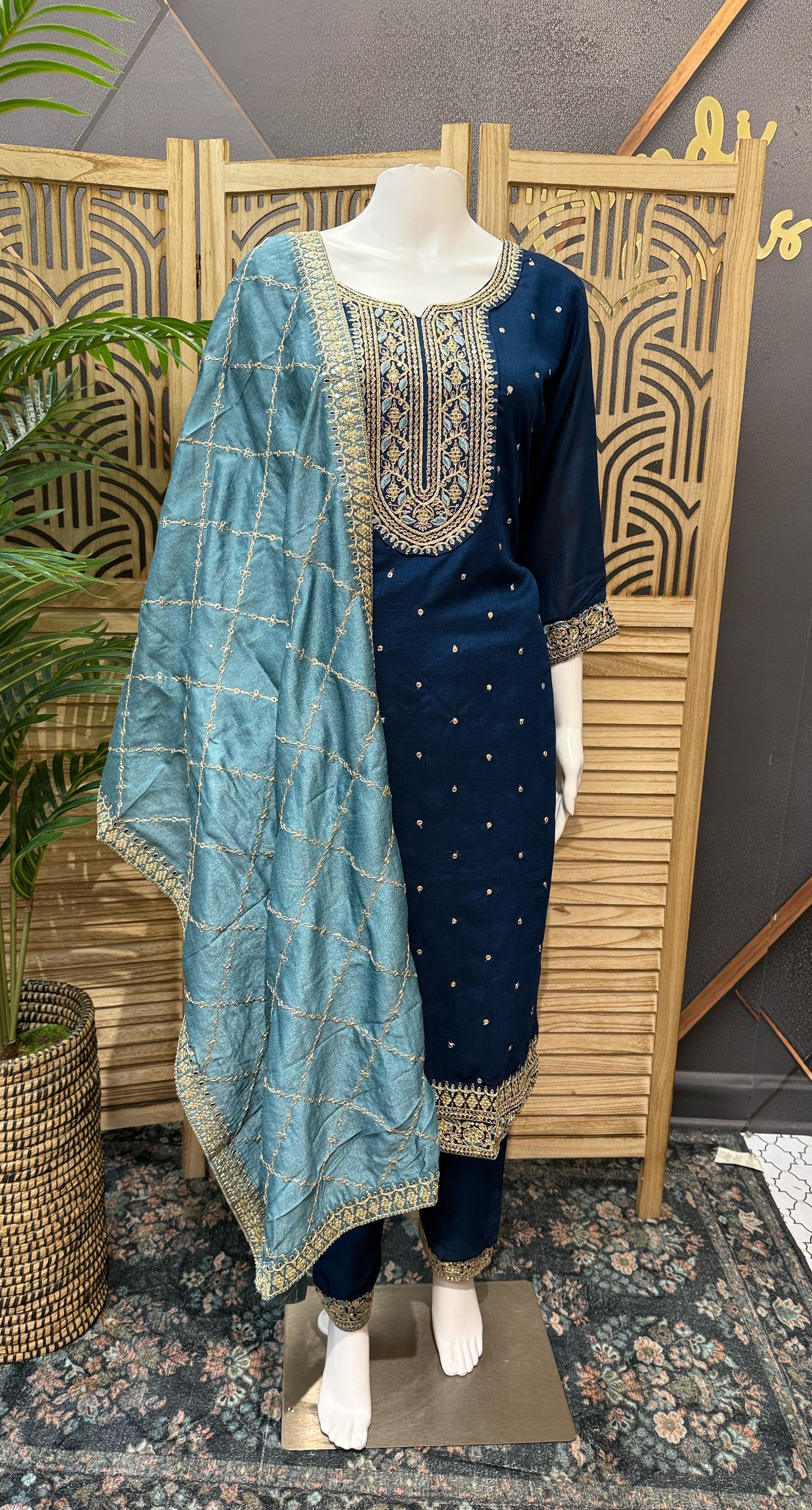 Blue Color- Party Wear Kurti set