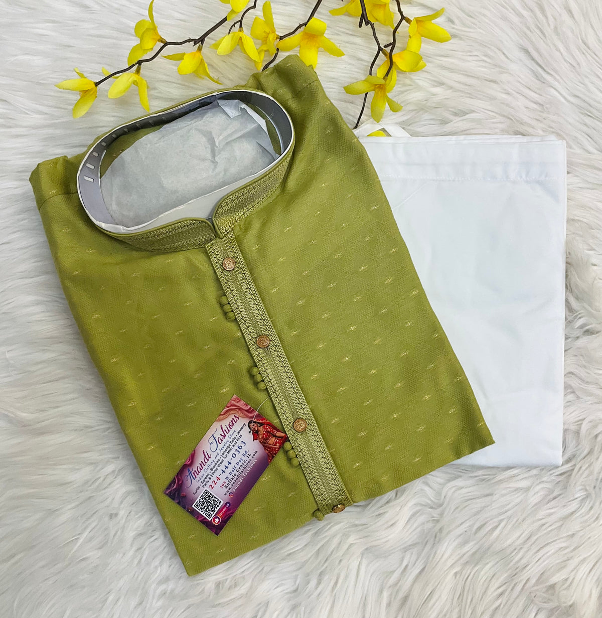 Green Mens wear kurta set