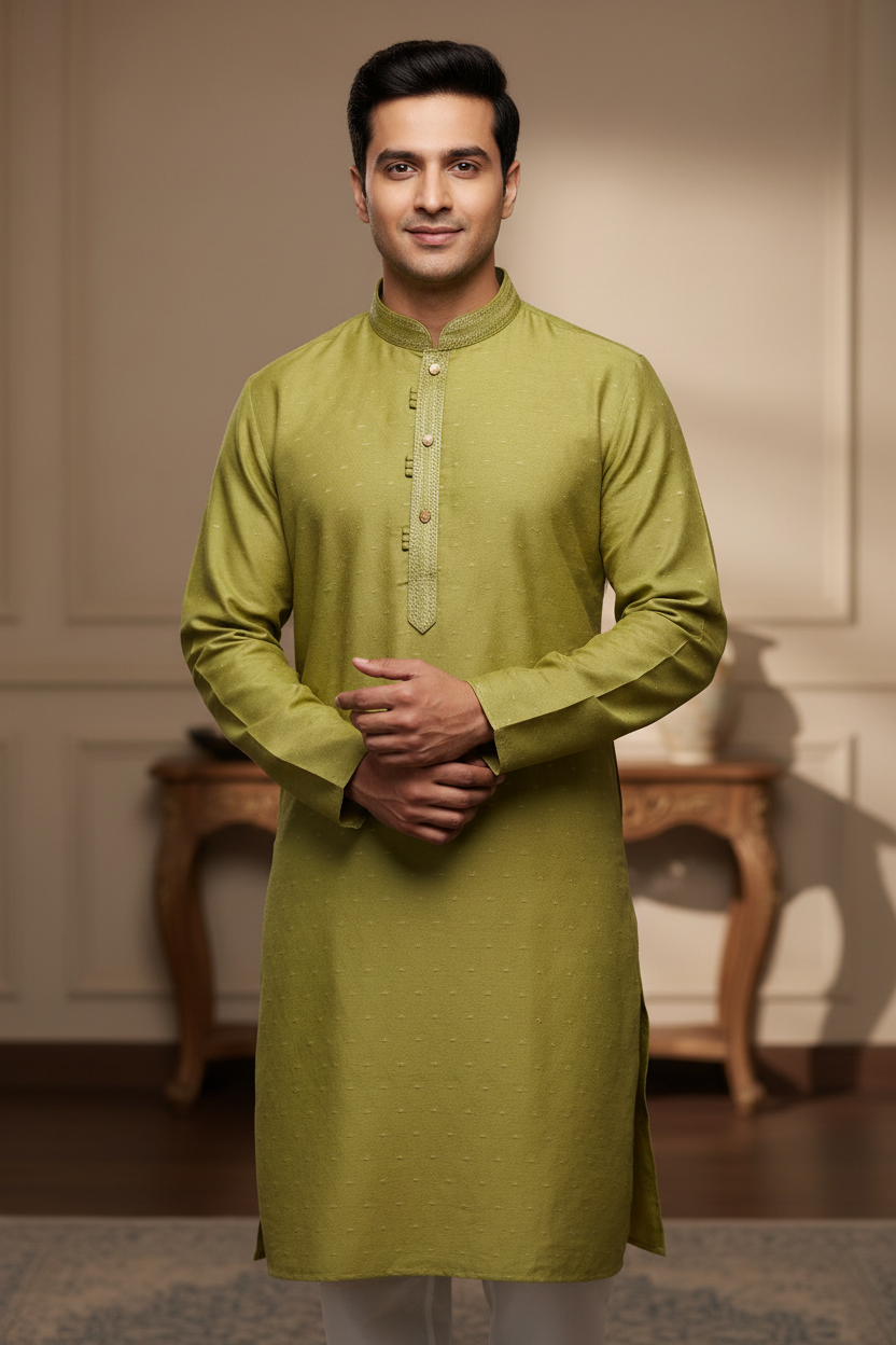 Green Mens wear kurta set