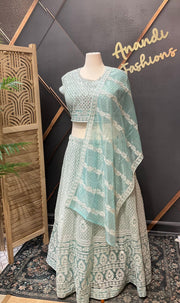 Plus Size pastel blue Lehenga set