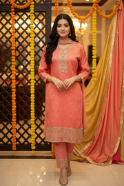 Teenage Girls - Peach Color Kurti set