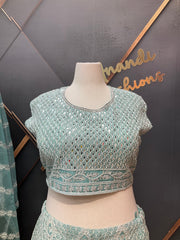 Plus Size pastel blue Lehenga set