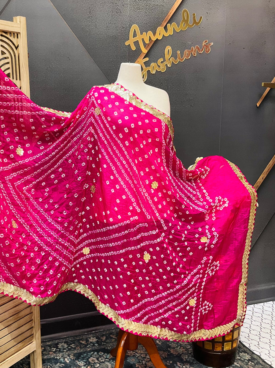Pink Bandhini dupatta
