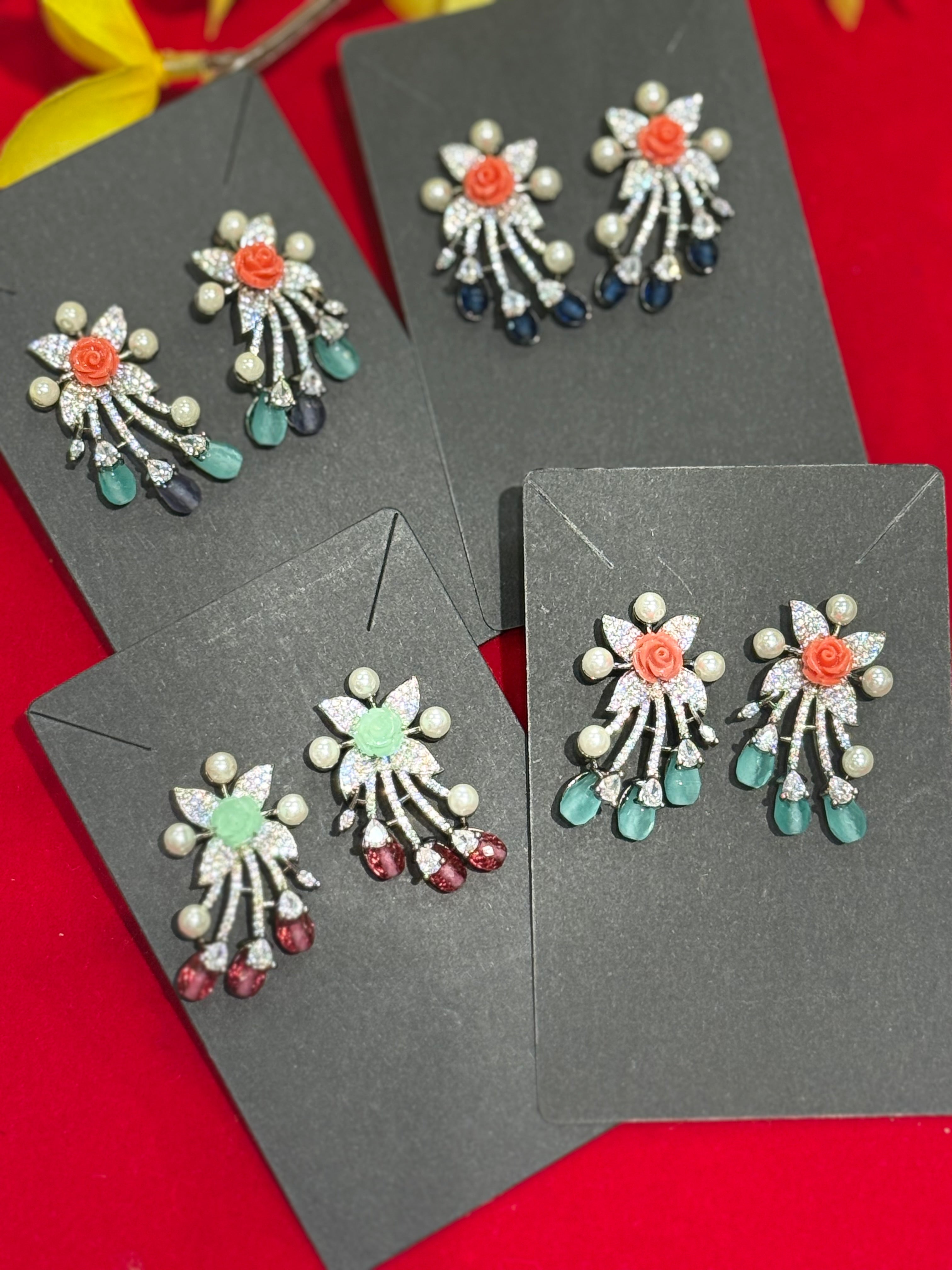 CZ Fancy Earrings-Party Wear Earrings