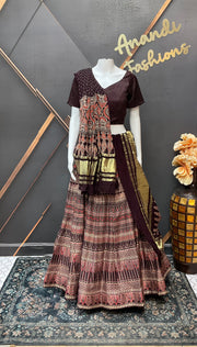 Wine Gajji Silk Garba Chaniya Choli set