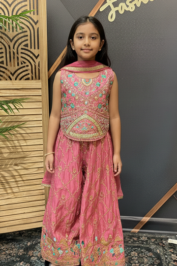 Size 34-Little Girls - Indo Western Style Palazzo set