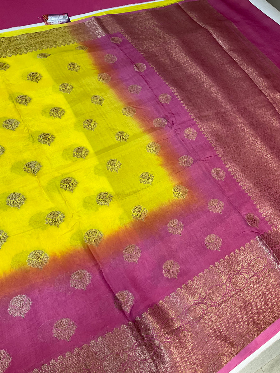 Dual color Butter crape saree