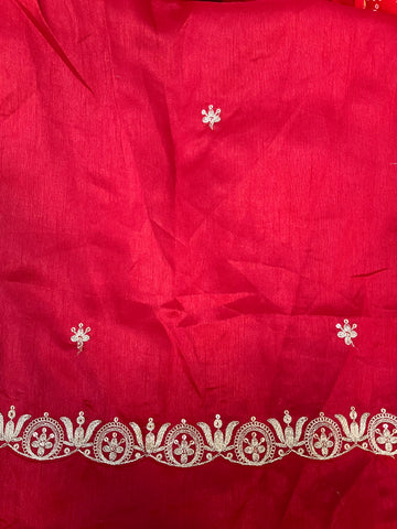 Red Georgette Bandhini saree