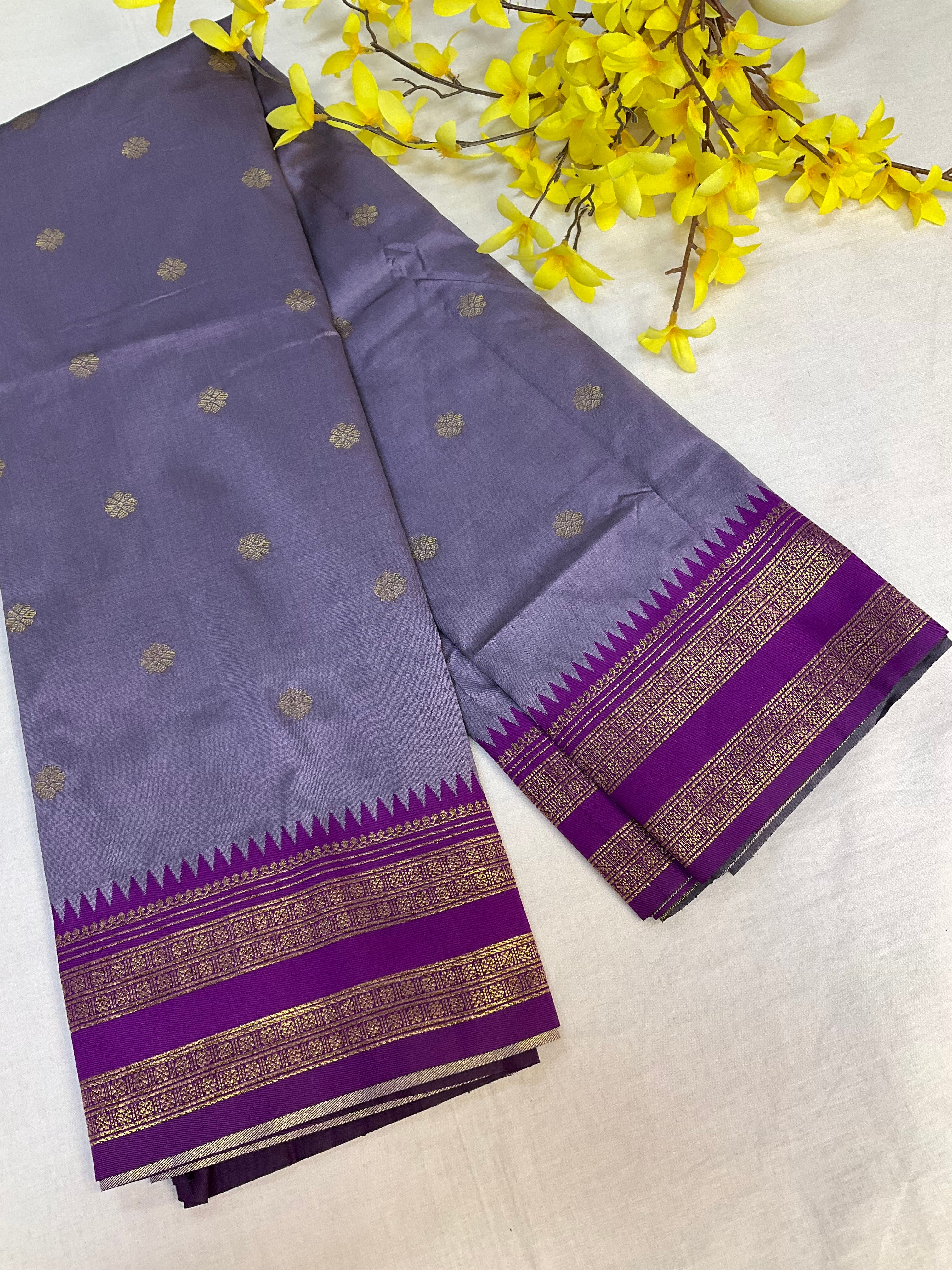 Semi Silk Lavender Color Saree