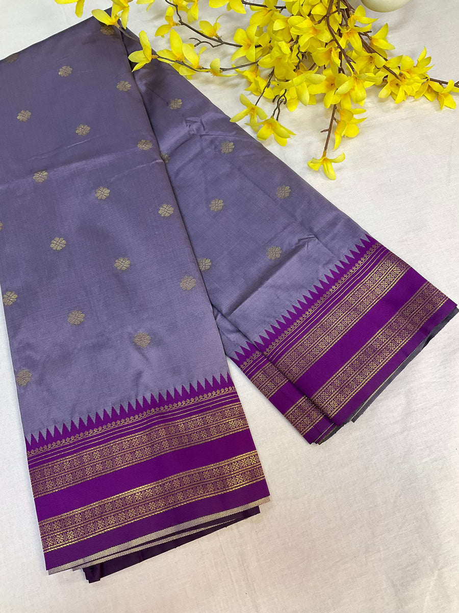 Semi Silk Lavender Color Saree