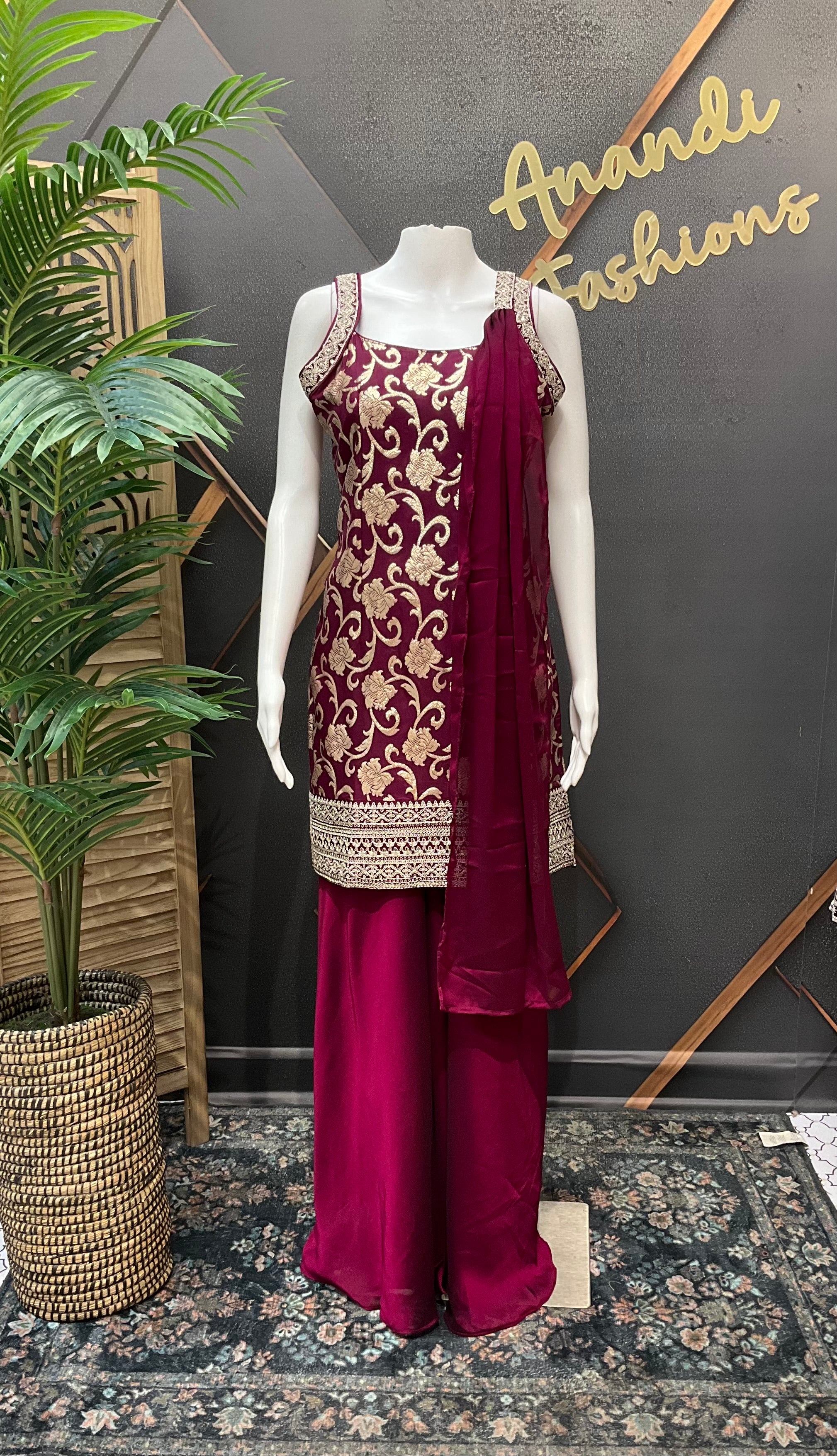 Semi Benarasi Satin Silk Sharara sets