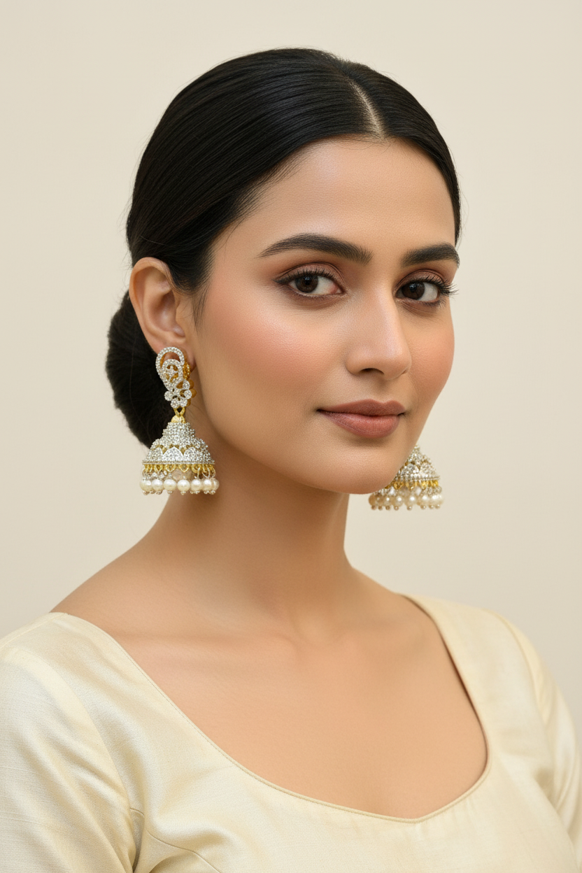 CZ Small Jhumkas - Anandi Fashions