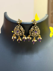 Victorian Necklace set with Purple Monalisa Beads