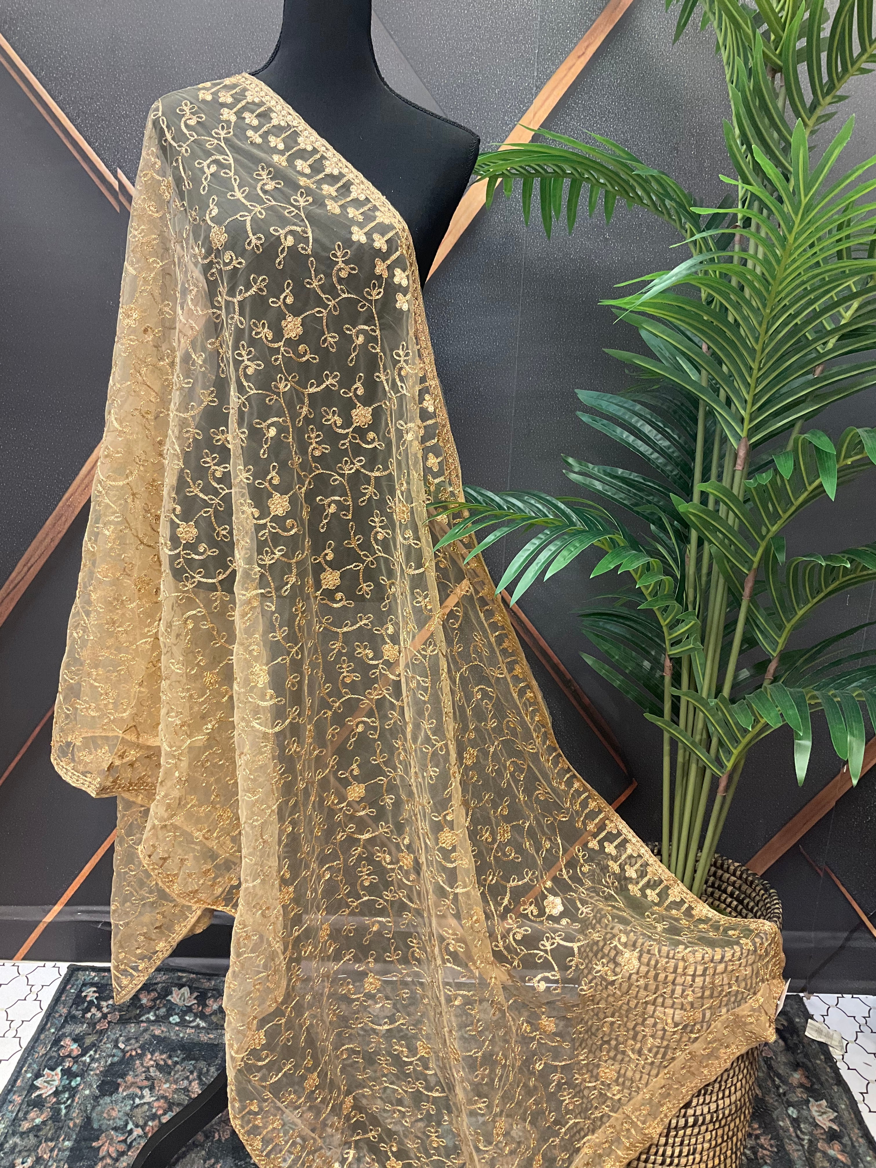 Soft Net Dupatta’s- Gold And Silver Color Dupattas