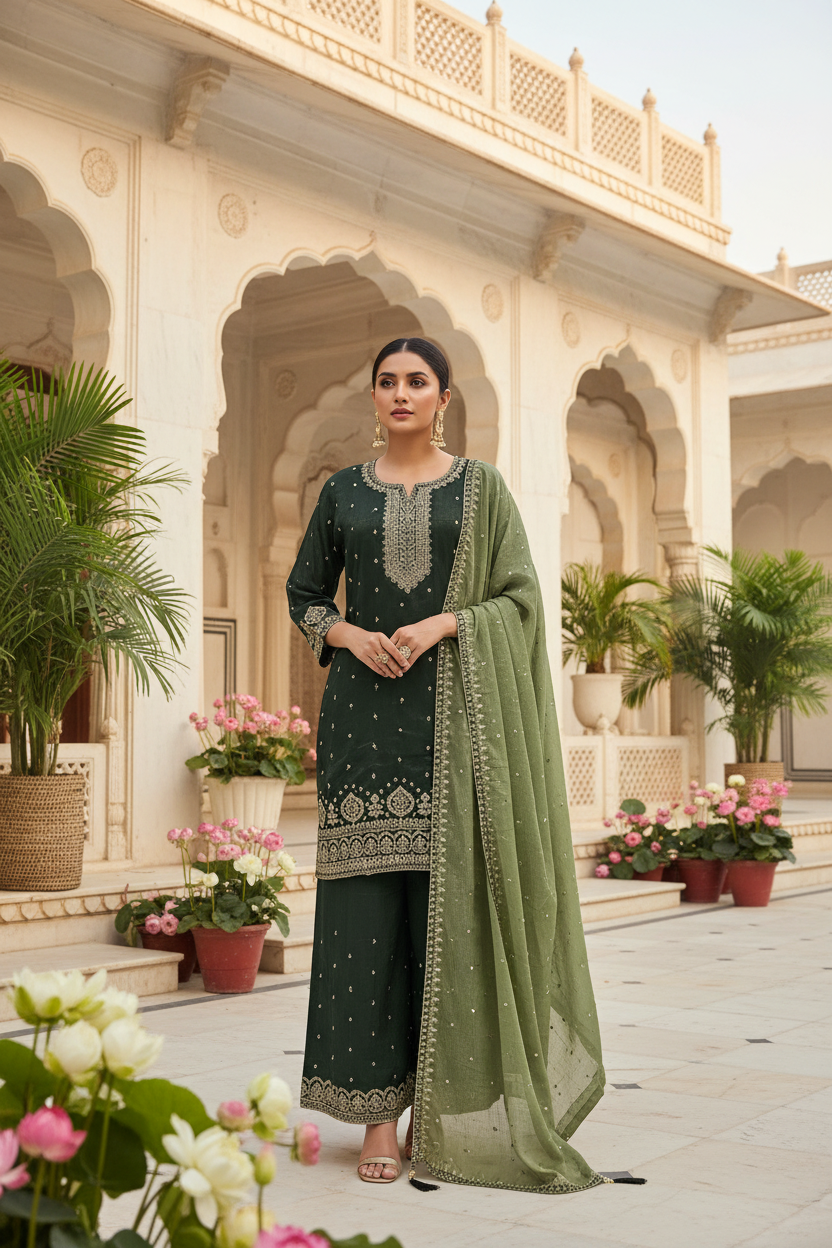 Women’s Plus Size Green Palazzo Sets