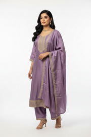 Plus size Party Wear Purple Anarkali Kurti set