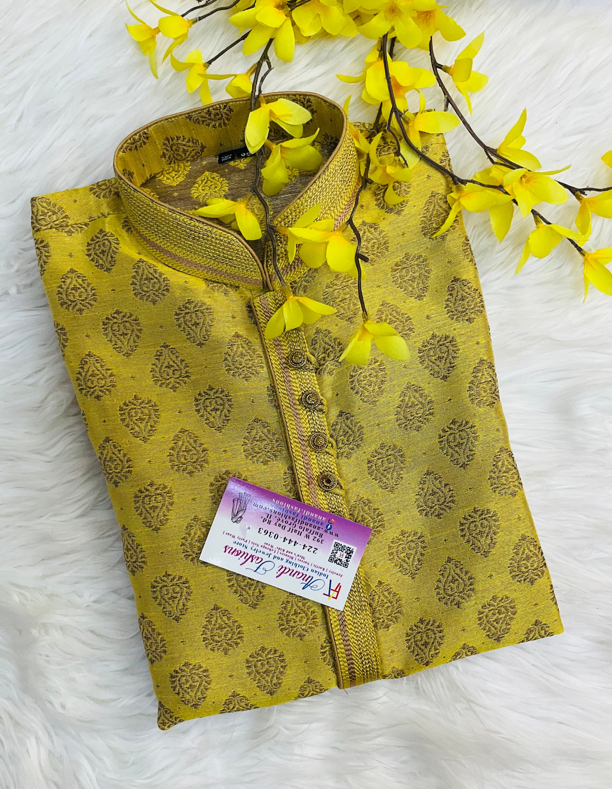 Size 38- Yellow Shade Men’s kurta set